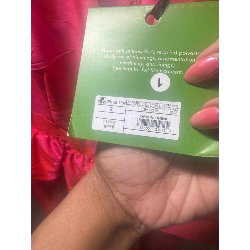 Kate Spade New York Pink Fit Flare Midi Dress Ruffle Waist V Neck Size Small S - Picture 2 of 4